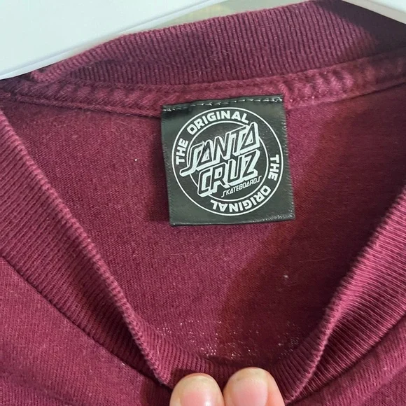 Classic dot men's Santa Cruz t-shirt size medium in burgundy - Picture 12 of 12